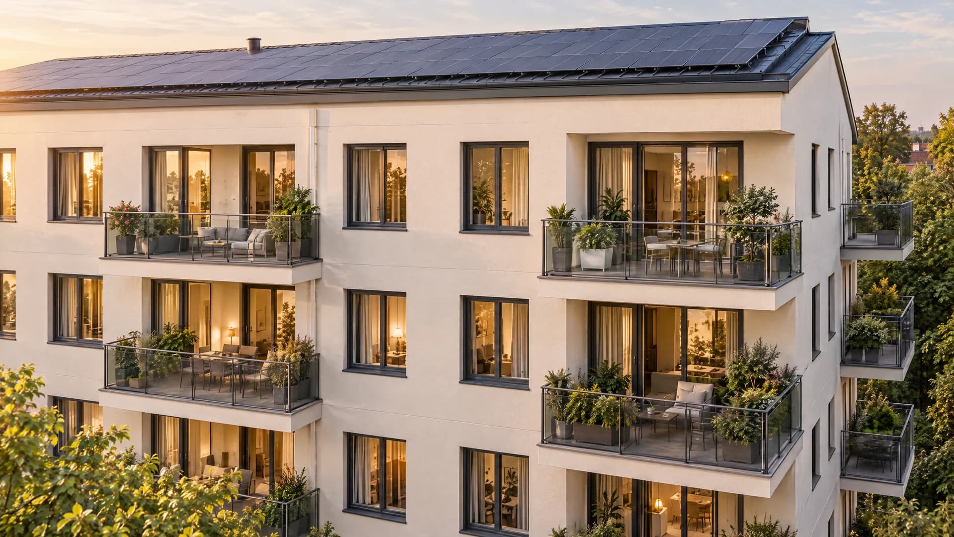 SolarX Gewerbespeicher – Mehrfamilienhaus mit Photovoltaik für Mieterstrom