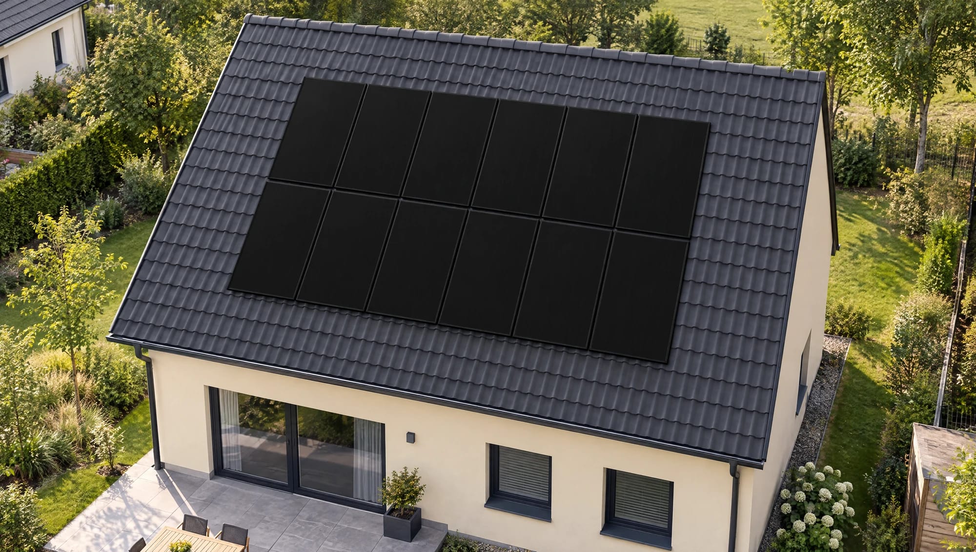 PV-Anlagengröße – Dachbelegung mit Full-Black-Modulen